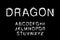 Dragon hand drawn  type font in cartoon comic style sharp back elements dinosaur