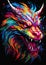 Dragon Head by Bright Color Transforming Werewolf Portrait Face