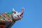 Dragon head on the gates of Thyangboche Monastery