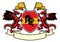 Dragon heraldry set in classic coat of arms style