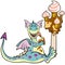 Dragon with ice cream castle