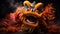 Dragon or lion dance show barongsai in celebration chinese lunar new year festival. Generative AI