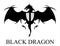 Dragon logo. Dragon. Black dragon spread its wings