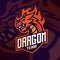 dragon logo mascot for gaming esport sport team vector template