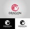 Dragon logo. Three versions. Easy to change size, color and text.