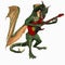 Dragon playing guitar