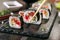 Dragon Roll or Dragon Unagi Maki Rolls Close Up