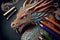 Dragon`s Color: A multiple Coloring Pen for Intricate Dragon Illustrations. Generative AI