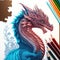 Dragon`s Color: A multiple Coloring Pen for Intricate Dragon Illustrations. Generative AI