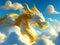 Dragon\\\'s Radiance: Breathtaking Images of Clouds, Sky, Sun, and Gilded Dragons