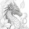 Dragon`s Realm: An Adult Coloring Book of Intricate Dragon Illustrations. Generative AI