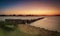 Dragon`s Teeth sea defences in Poole Harbour