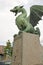 dragon sculpture statue on Dragon Bridge on Ljubljanica River Ljubljana Slovenia Europe