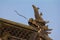 Dragon sculptures on Chinese roofs