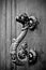 Dragon-shaped handles of an ancient door