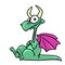 Dragon sits animal myth fairy tale character illustration cartoon