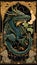 Dragon in style of Art Nouveau Poster, historical Illustration generated by AI, AI Generative