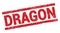 DRAGON text on red rectangle stamp sign