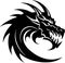 Dragon. Vector illustration of dragons head. Gaming logo. Tribal tattoo style.