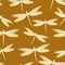 Dragonfly beautiful seamless pattern. Repeating dress textile print with darning-needle insects