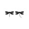 Dragonfly black silhouette vector set.