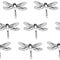 Dragonfly Black and White Surface Pattern Vector, Dragonflies Repeat Pattern Background for Textile Design, Home Decor, Fabric