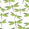 Dragonfly bright seamless pattern. Repeating clothes fabric print with darning-needle insects.