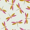 Dragonfly bright seamless pattern. Repeating dress textile print with flying adder insects. Close