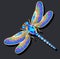 dragonfly brooch made of gold with precious stones