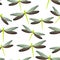 Dragonfly charming seamless pattern. Spring dress textile print with darning-needle insects.