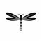 Dragonfly Clip Art: Simple And Iconic Black 2d Dragonfly On White Background