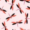 Dragonfly colorful seamless pattern. Repeating clothes fabric print with darning-needle insects.