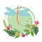 Dragonfly cute cartoon round icon