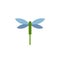 Dragonfly. Flat color icon. Animal vector illustration