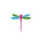 Dragonfly icon in flat style isolated on white background