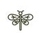 Dragonfly insect wild fauna nature line design