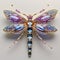 A dragonfly made of beautiful gemstones. Insect. Decorations. Illustration, Generative AI