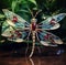 A dragonfly made of beautiful gemstones. Insect. Decorations. Illustration, Generative AI