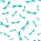 Dragonfly modern seamless pattern. Repeating clothes fabric print with darning-needle insects.