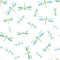 Dragonfly modern seamless pattern. Repeating clothes fabric print with darning-needle insects.