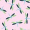 Dragonfly modern seamless pattern. Summer dress textile print with damselfly insects. Graphic water