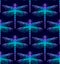 Dragonfly. Seamless Pattern. Dark blue backgrounds. Summer night.