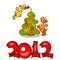 Dragons with Christmas tree.2012