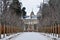 Dragons fountain and La Granja de San Ildefonso Palace (Spain)