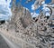 Dragons and mirrored design elements of Wat Rong Khun Buddhist temple Chiang Rai