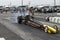 Dragster burnout at the starting line
