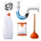 Drain Cleaner Icon Set