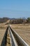 Drainage aqueduct running through farmland