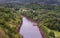 Drainage channels of large dams in dry season The water shortage