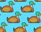 Drake duck pattern seamless. waterfowl bird background. Vector i